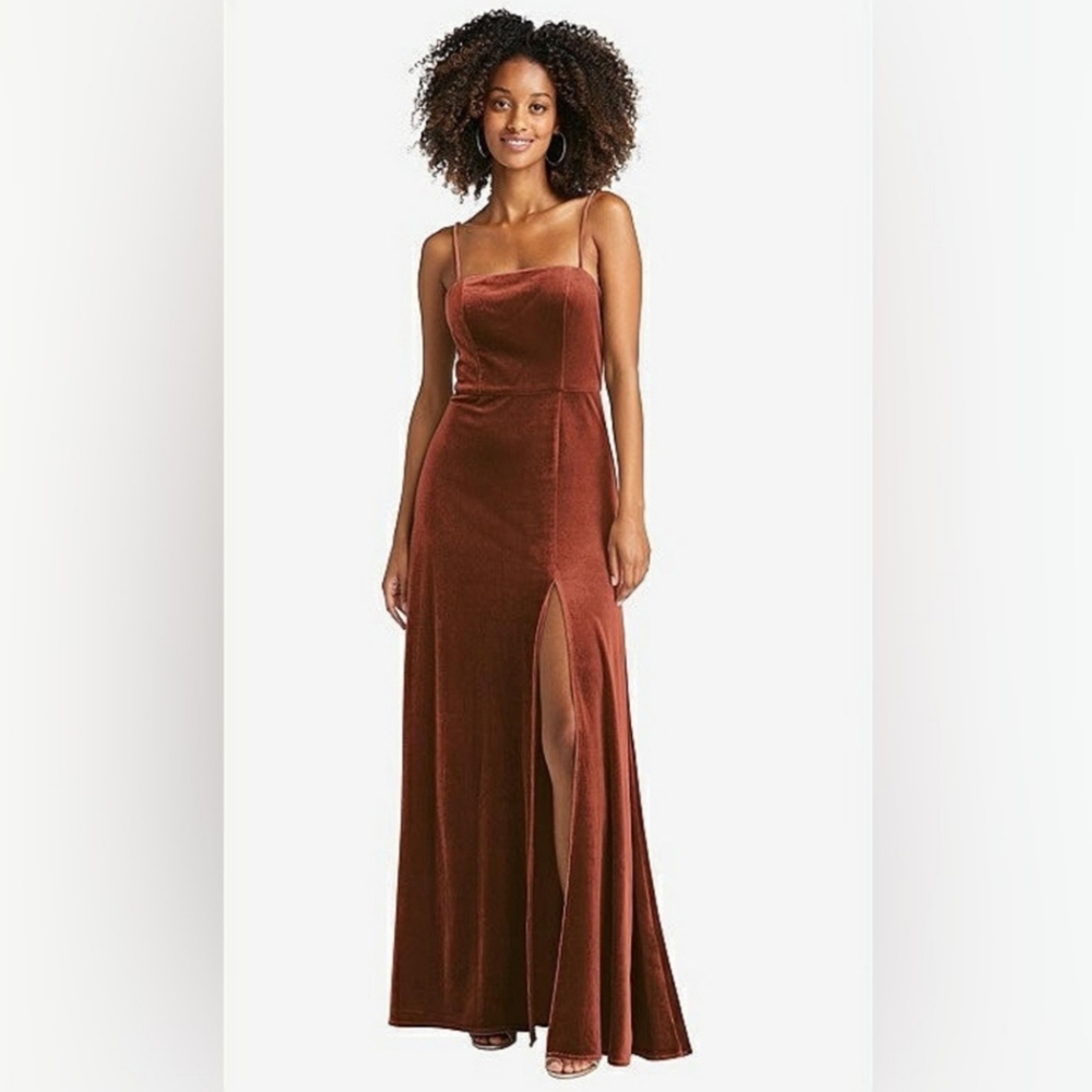 Dessy Velvet Auburn Moon, Size 12, NWT